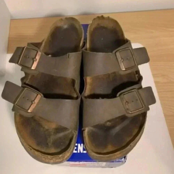 K1068. Birkenstock Sandals Arizona BS- Black, Narrow Fit -EU 43- US 10 Men's- - Picture 2 of 4